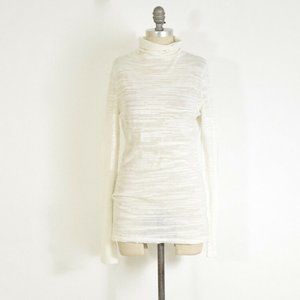 Kinross Ivory Sheer Melange Knit Tunic Sweater